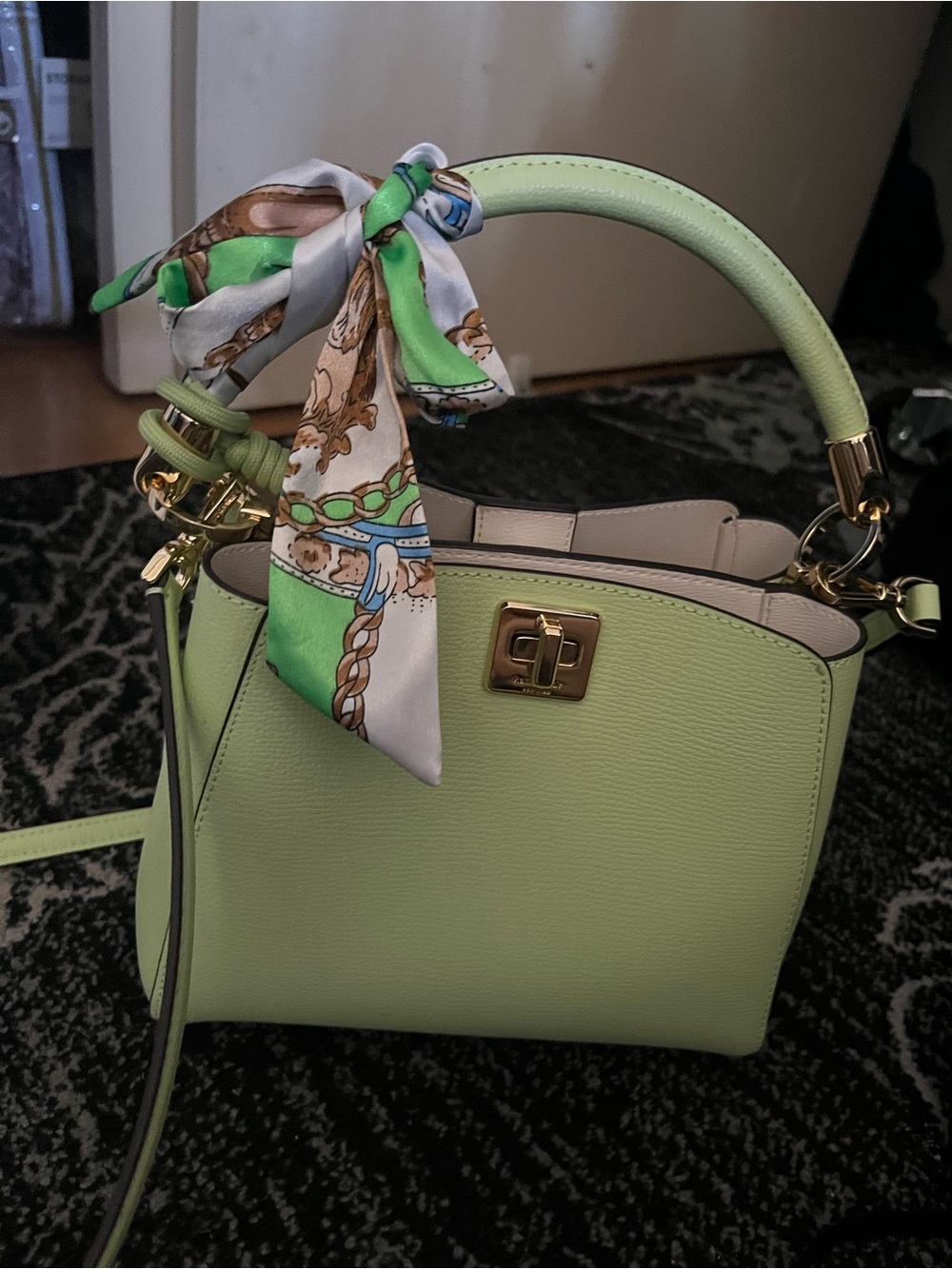 kate spade Light Green purse. Shouler strap area has a crease from hanging - Picture 4 of 16